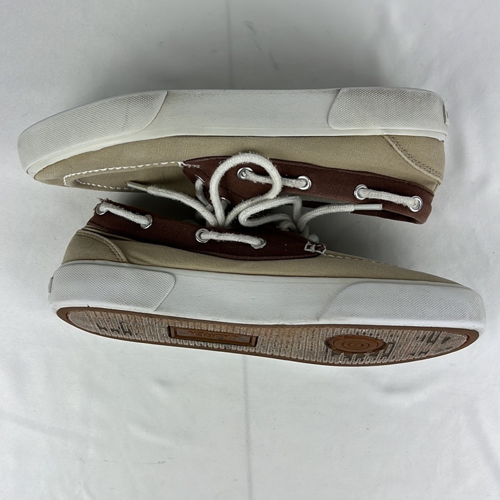 Lauren Ralph Lauren Women's Tan/Brown Breeana Canvas Boat Shoes Sz: 6.5B - Picture 5 of 9